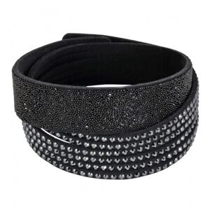 Swarovski Black Crystal Wrap Bracelet with Mixed Stones